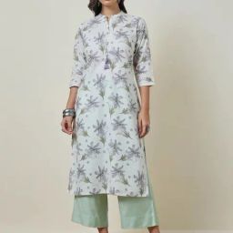 Soch Off White Floral Print Straight Kurta-image-95