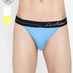 La Intimo Multicolored Comfort Fit Briefs - Pack Of 3-image-66
