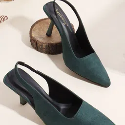 DressBerry Suede Stiletto Mules with Buckles-picture-5