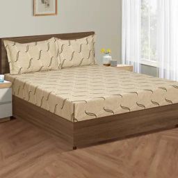 Swayam Dona Abstract Grey 250 TC Cotton King Bedsheet with 2 Pillow Covers-picture-35