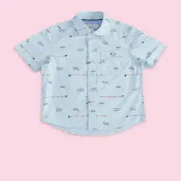 Pantaloons Baby Kids Blue Cotton Printed Shirt-picture-38