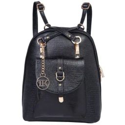 Teakwood Leathers Black Leather Medium Convertible Backpack-43