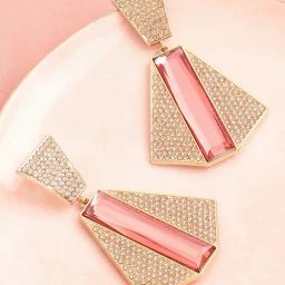 Sohi Gold Plated Designer Stone Party Drop Earrings-35