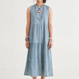 Prakriti Jaipur Indigo Star Sleeveless Dress-image-38