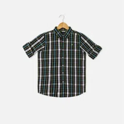 Allen Solly Boys Black & Blue Cotton Checks Full Sleeves Shirt-image-52