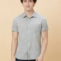 Being Human Green Slim Fit Texture Shirts-picture-6
