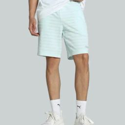 Puma Peaceful Blue Cotton Regular Fit Sports Shorts-image-90