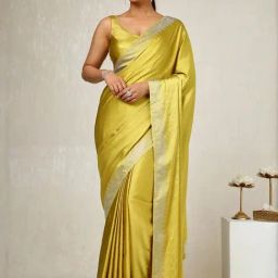 Soch Mustard Embellished Saree-image-89