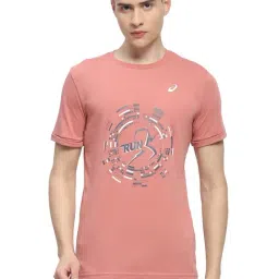 Asics Peach Regular Fit Printed Sports T-Shirt-image-19