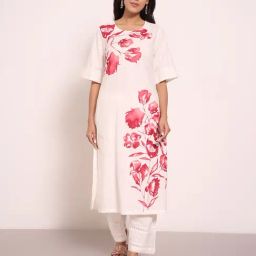 Rangmanch By Pantaloons White Relaxed Fit Printed Kurta-37