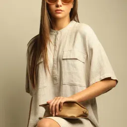Vero Moda Beige Regular Fit Shift Dress-picture-48