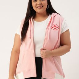 Rute Plus Size Women Pink Hooded Sweatshirt-58