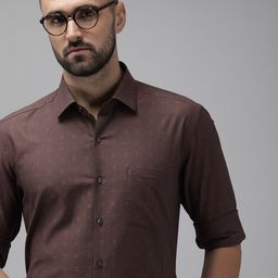 Arrow Pure Cotton Manhattan Self Design Slim Fit Opaque Formal Shirt-picture-43
