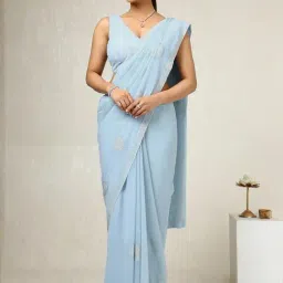 Soch Powder Blue Embellished Saree-picture-9