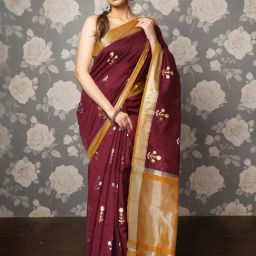 Unnati Silks Maroon Printed Saree-picture-23
