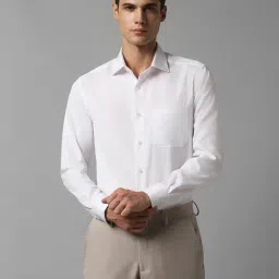 Louis Philippe White Cotton Regular Fit Shirt-picture-23