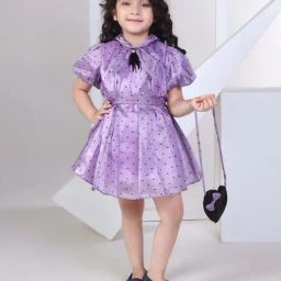 Peppermint Girls Purple Printed Dress-picture-45