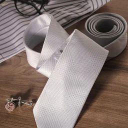 Louis Philippe White Textured Tie-picture-21