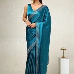 Soch Teal Embellished Saree-image-86
