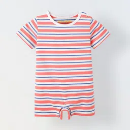 SPUNKIES Infants Striped Cotton Round Neck Rompers-image-32