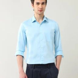Arrow Blue Cotton Slim Fit Shirt-image-46