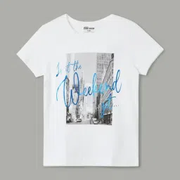 Fame Forever by Lifestyle Kids White Printed Regular Fit T-Shirt-image-56