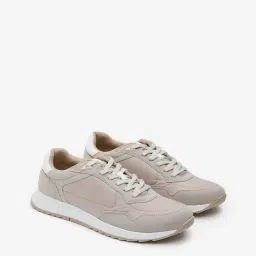 LUNA BLU by Westside Beige Suede-Detailed Sneakers-image-94