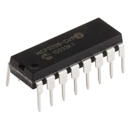 MCP3208 12-Bit 8-Channel A/D Converter (ADC) with SPI Interface IC DIP-16 Package image 1