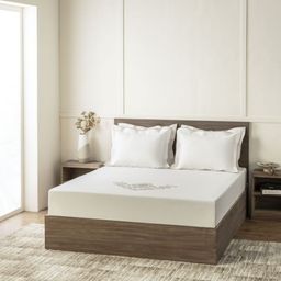 SANSAAR A DDECOR BRAND LIVE CONSCIOUSLY White Cotton King Bedsheet Set-2.74 m x 2.74 m-image-69