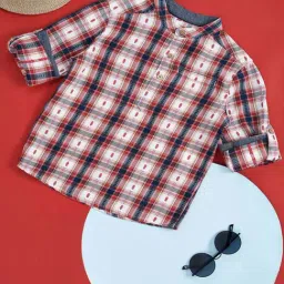Pantaloons Baby Kids Red Cotton Chequered Full Sleeves Shirt-image-79
