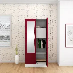 Godrej Interio Slimline 2-Door Steel Almirah, Red (1-Year Warranty, 1 Locker)-image-69