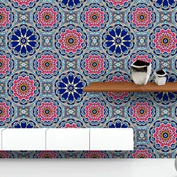 ArtzFolio Printed UV-Resistant Anti-Bacterial Vintage Flowers Mandala And Leaves Peel & Stick Wallpaper-image-48