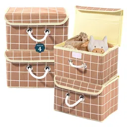Kuber Industries Brown Set of 4 Reusable Drawer Organiser Organisers-99