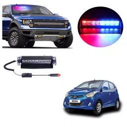 Cartronics 8 LED Red Blue Police Flasher Light for Hyundai Eon-image-101