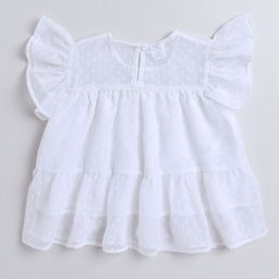 AWW HUNNIE Print Flutter Sleeve Tiered Top image 3