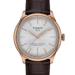 TISSOT Unisex Leather Textured Analogue T-Classic Automatic Watch T1398073603100-picture-7