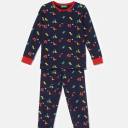 United Colors of Benetton Kids Navy Printed Full Sleeves T-Shirt with Joggers-image-39