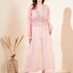 Magre Peach Floral Print Long Shrug-picture-23