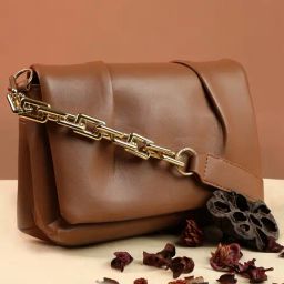 HauteSauce Brown Medium Shoulder Bag-12