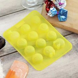 HAZEL Yellow Silicone 10 Cavity Silicone Smiley Shape Chocolate Ice Cube Mould-37