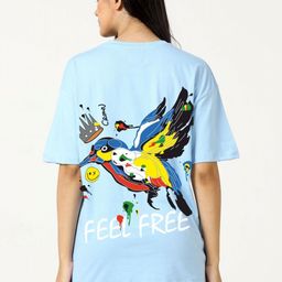 RAYACLOSET Women Printed Raw Edge T-shirt-image-53