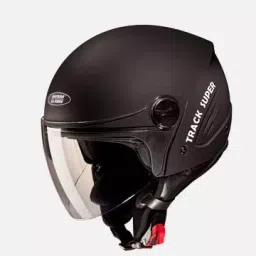 Studds Matt Black Medium (570 mm) Open Face Helmet, Track Super-image-75