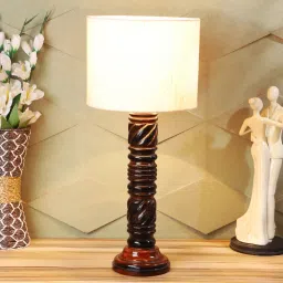 Tucasa NTU-158 B-22 Table Lamp with Wood Base (Beige) image 5