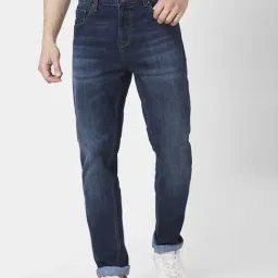 Spykar Dark Blue Cotton Slim Fit Jeans-image-48