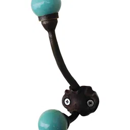 IndianShelf Green Ceramic Solid Clothes Hanger for Wall Coat Hooks-image-31