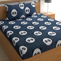 Monik Handicrafts Blue Bedsheets-image-54