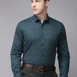 V Dot Slim Fit Floral Printed Pure Cotton Formal Shirt-image-20