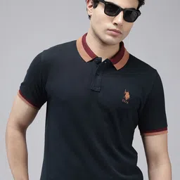U.S. Polo Assn. Pure Cotton Slim Fit Polo Collar T-shirt-picture-39