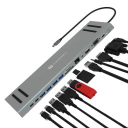 Portronics Mport 13C USB hub 13-in-1 Docking Station Usb Multiport. Grey-image-27