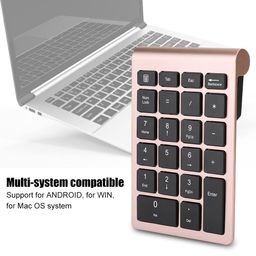 Numeric Key Pads - Wireless Number Pad Portable Mini USB 24GHz 22Key Numeric Keypad with Receiver Ergonomic Design Scissor Foot Keycap Keyboard for Rose Gold image 2